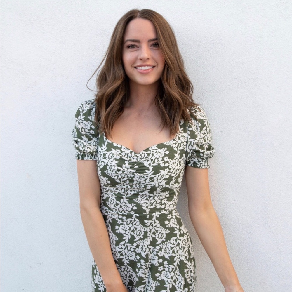 Petal & Pup Green Floral Midi Dress